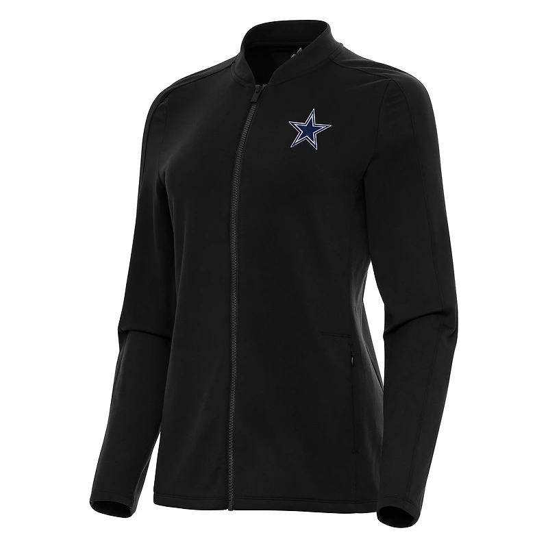 Women's Antigua Black Dallas Cowboys Continual Full-Zip Jacket