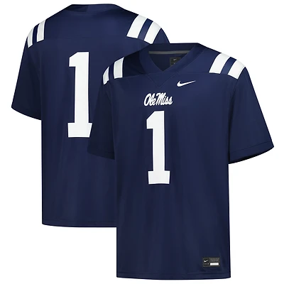 Men's Nike #1 Navy Ole Miss Rebels Untouchable Football Jersey