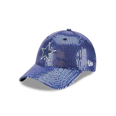 Women's New Era  Navy Dallas Cowboys Gameday Sequin 9FORTY Adjustable Hat