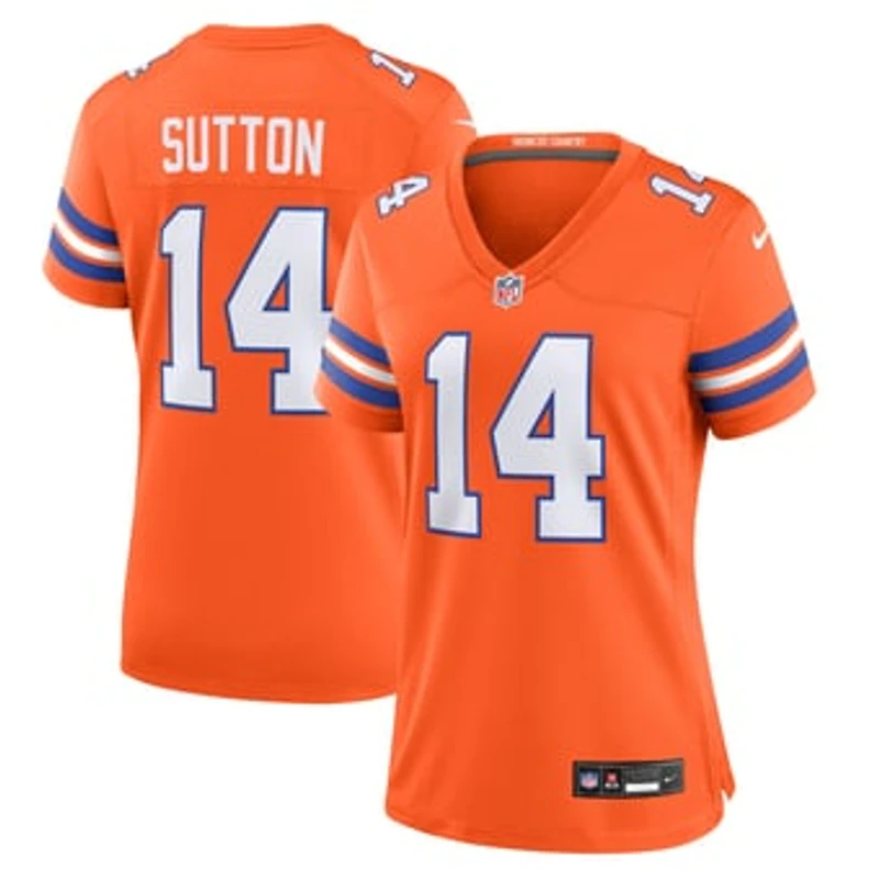 Women's Nike Courtland Sutton Orange Denver Broncos Mile High Collection 1977 Throwback Player Game Jersey