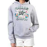 Women's G-III 4Her by Carl Banks Heather Gray Dallas Stars Flower Logo Pullover Hoodie