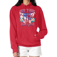 Women's G-III 4Her by Carl Banks Red New York Rangers Flower Logo Pullover Hoodie