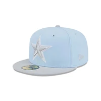 Men's New Era Light Blue/Gray Dallas Cowboys Color Pack Two-Tone 59FIFTY Fitted Hat