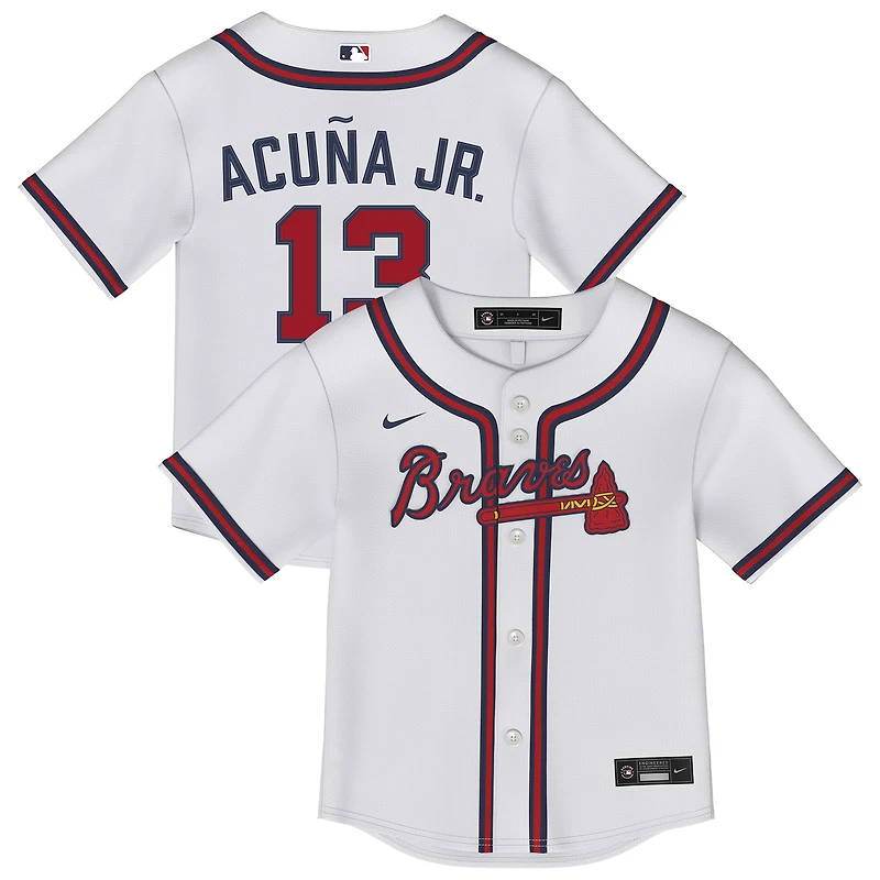 Toddler Nike Ronald Acuña Jr. White Atlanta Braves Home Replica Jersey