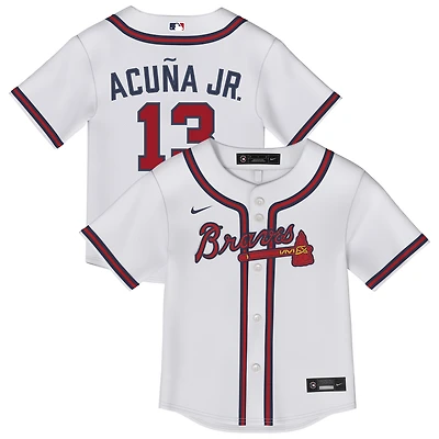 Toddler Nike Ronald Acuña Jr. White Atlanta Braves Home Replica Jersey
