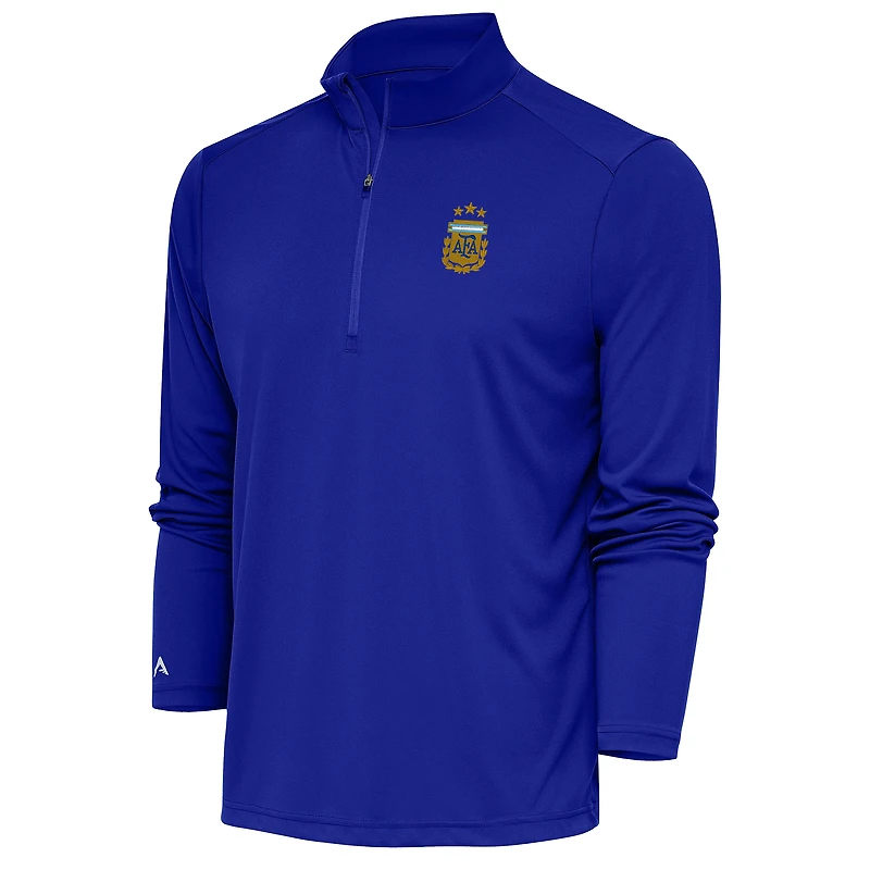 Men's Antigua Royal Argentina National Team Tribute Quarter-Zip Pullover Top