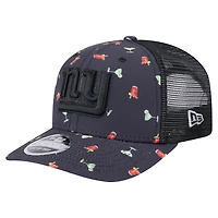Men's New Era  Navy/Black New York Giants Adventure Drinks Pattern 9SEVENTY Stretch-Snap Hat