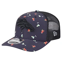 Men's New Era  Navy/Black Denver Broncos Adventure Drinks Pattern 9SEVENTY Stretch-Snap Hat