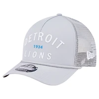 Men's New Era  Gray Detroit Lions Active Minimalist M-Crown A-Frame 9FORTY Adjustable Hat