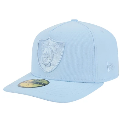 Men's New Era Light Blue Las Vegas Raiders Color Pack A-Frame 59FIFTY Fitted Hat