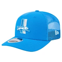 Men's New Era Blue Detroit Lions Main Trucker 9SEVENTY Stretch-Snap Hat