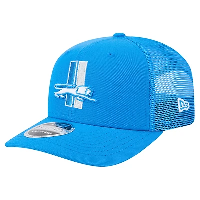 Men's New Era Blue Detroit Lions Main Trucker 9SEVENTY Stretch-Snap Hat