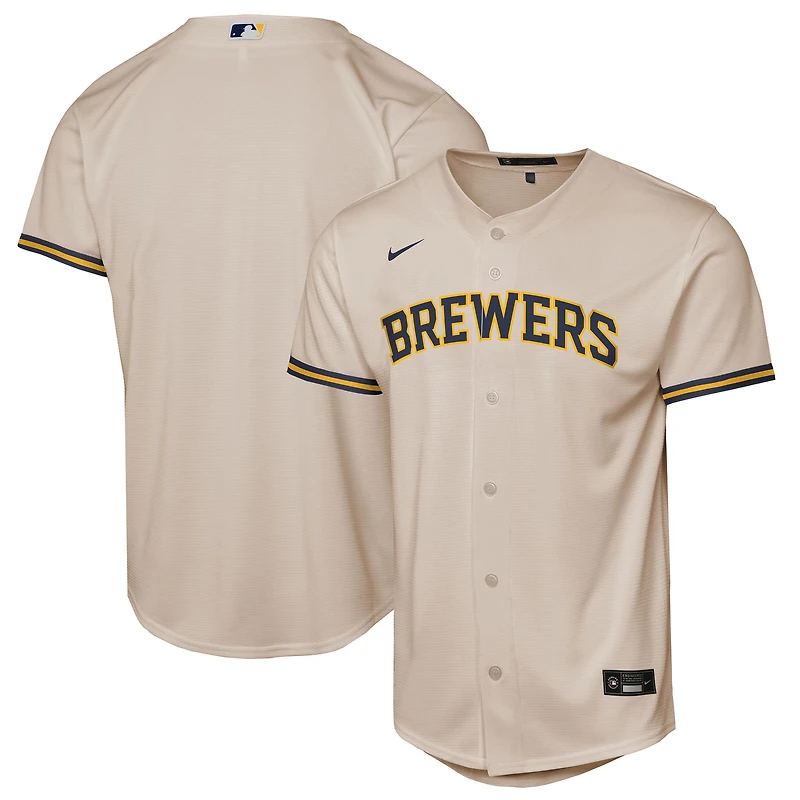 Youth Nike Cream Milwaukee Brewers Home Replica Jersey