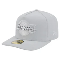 Men's New Era  Gray Los Angeles Lakers Colorpack A-Frame Pinch Front 59FIFTY Fitted Hat