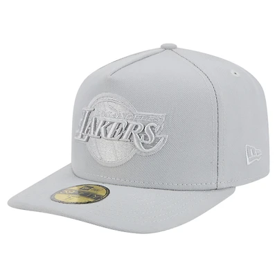 Men's New Era  Gray Los Angeles Lakers Colorpack A-Frame Pinch Front 59FIFTY Fitted Hat