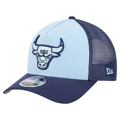 Youth New Era Light Blue Chicago Bulls Colorpack A-Frame 9FORTY Trucker Adjustable Hat