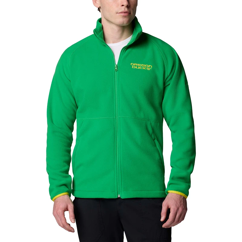 Men's Columbia Green Oregon Ducks Flanker IV Fleece Raglan Full-Zip Jacket