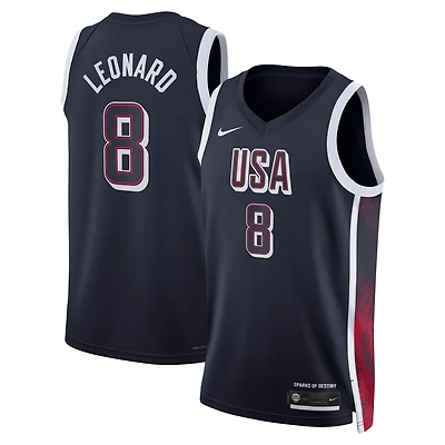 Unisex Nike Kawhi Leonard Navy Men's USA Basketball 2024 Swingman Player Jersey
