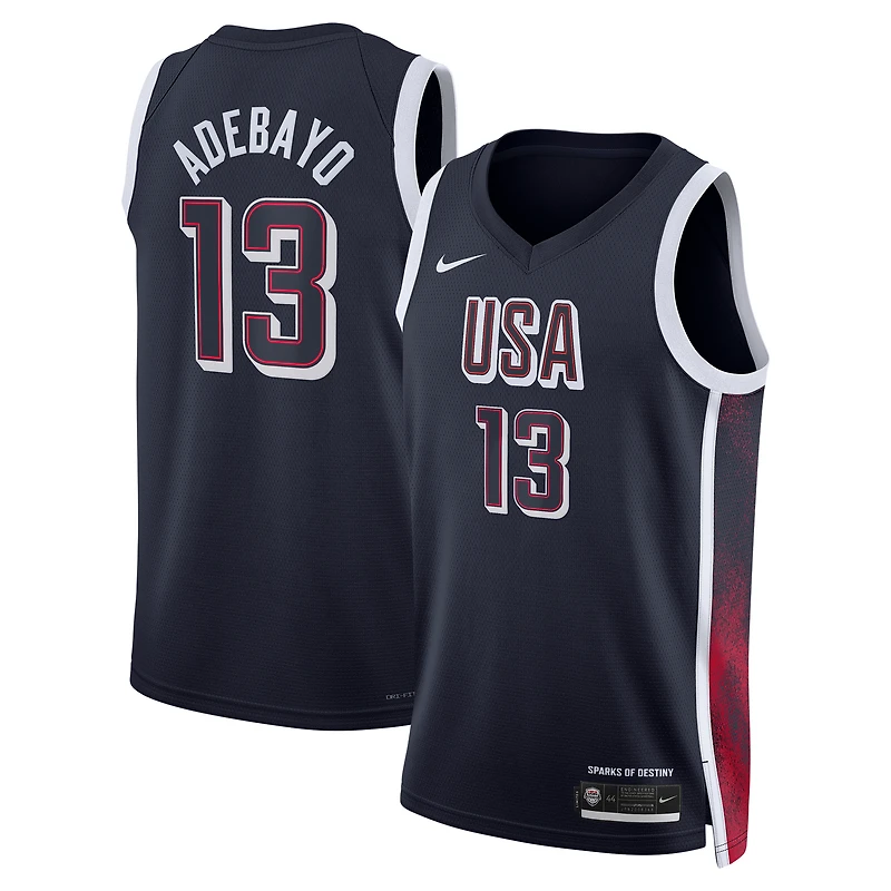 Unisex Nike Bam Adebayo Navy Men's USA Basketball 2024 Swingman Player Jersey
