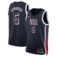 Unisex Nike Anthony Edwards Navy Men's USA Basketball 2024 Swingman Player Jersey