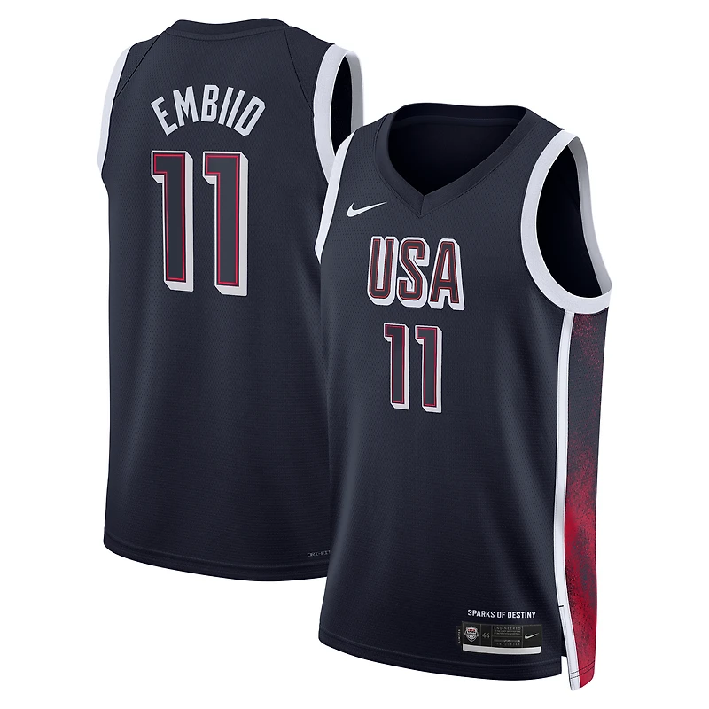 Unisex Nike Joel Embiid Navy Men's USA Basketball 2024 Swingman Player Jersey
