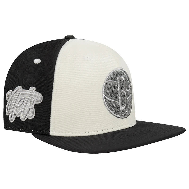 Men's Pro Standard  Cream Brooklyn Nets French Terry Snapback Hat