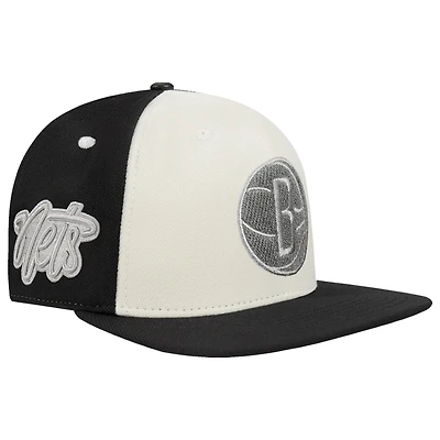 Men's Pro Standard  Cream Brooklyn Nets French Terry Snapback Hat