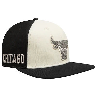 Men's Pro Standard  Cream Chicago Bulls French Terry Snapback Hat