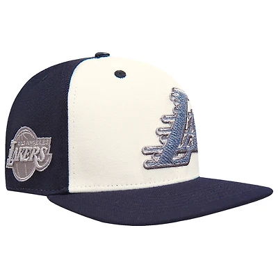Men's Pro Standard  Cream Los Angeles Lakers French Terry Snapback Hat
