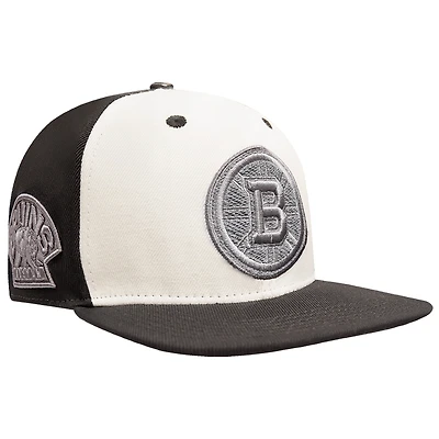 Men's Pro Standard  Cream Boston Bruins French Terry Snapback Hat