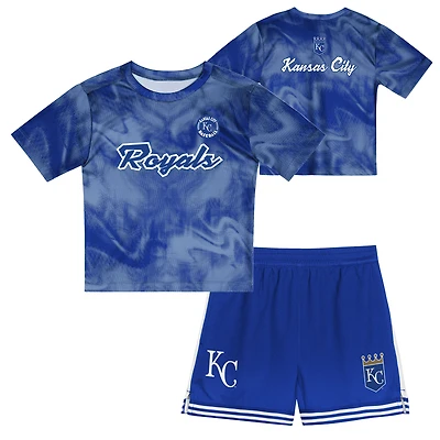 Toddler Light Blue/Royal Kansas City Royals Pinch Hitter Infielder T-Shirt and Shorts Set
