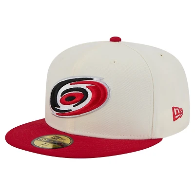 Men's New Era  White Carolina Hurricanes Chrome Two-Toned 59FIFTY Fitted Hat
