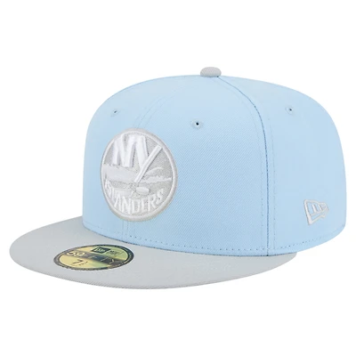Men's New Era Light Blue/Gray New York Islanders Color Pack Two-Tone 59FIFTY Fitted Hat