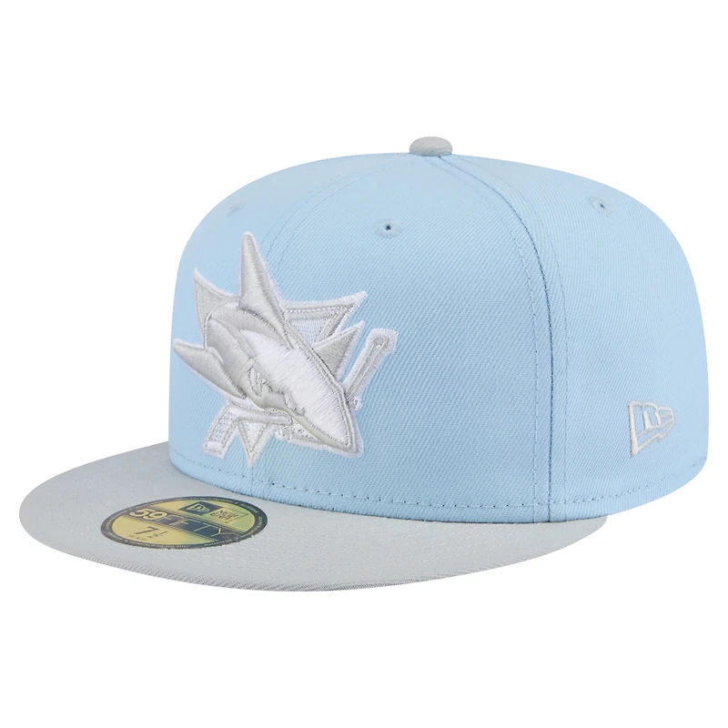 Men's New Era Light Blue/Gray San Jose Sharks Color Pack Two-Tone 59FIFTY Fitted Hat
