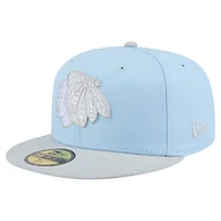 Men's New Era  Light Blue/Gray Chicago Blackhawks Color Pack Two-Tone 59FIFTY Fitted Hat