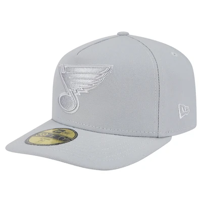 Men's New Era Gray St. Louis Blues Color Pack A-Frame 59FIFTY Fitted Hat
