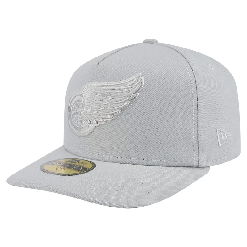 Men's New Era Gray Detroit Red Wings Color Pack A-Frame 59FIFTY Fitted Hat
