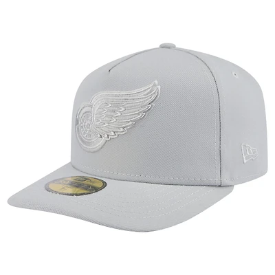 Men's New Era Gray Detroit Red Wings Color Pack A-Frame 59FIFTY Fitted Hat