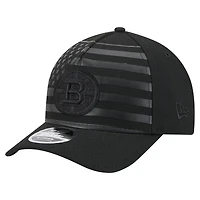 Men's New Era  Black Boston Bruins Game Day Stealth Flag 9FORTY A-Frame Adjustable Hat