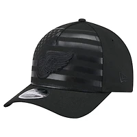 Men's New Era  Black Detroit Red Wings Game Day Stealth Flag 9FORTY A-Frame Adjustable Hat