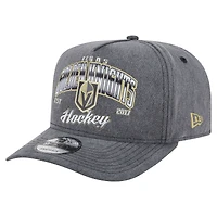 Men's New Era  Charcoal Vegas Golden Knights Throwback Washed A-Frame Pre-Curved 9FIFTY Snapback Hat
