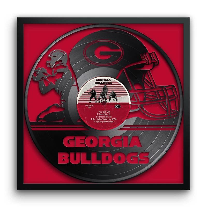 Georgia Bulldogs Framed 13" x 13" Vinyl Record Art Print