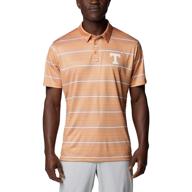 Men's Columbia Tennessee Orange Tennessee Volunteers PFG Super Terminal Tackle™ Omni-Shade™ Stripe Polo