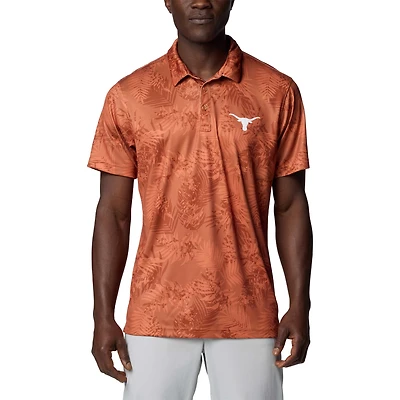 Men's Columbia Texas Orange Texas Longhorns PFG Super Terminal Tackle™ Omni-Shade™ Bangalows Polo