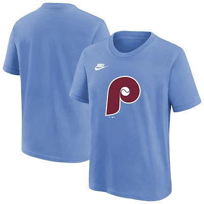 Youth Nike Light Blue Philadelphia Phillies Cooperstown Collection Team Logo T-Shirt