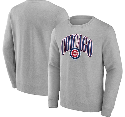 Men's Gray Chicago Cubs Arch Pullover Sweatshirt