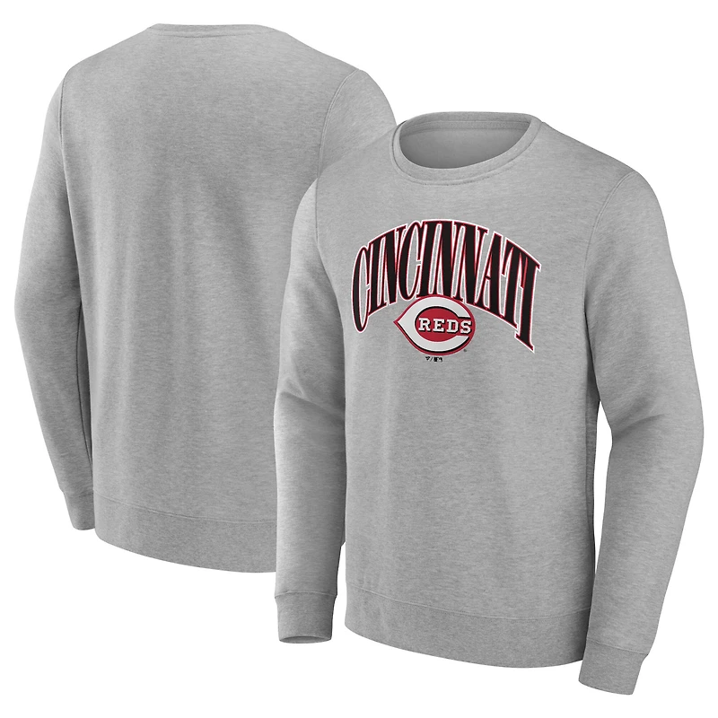 Men's Gray Cincinnati Reds Arch Pullover Sweatshirt