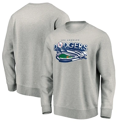 Men's Gray Los Angeles Dodgers Heater Pullover Sweatshirt