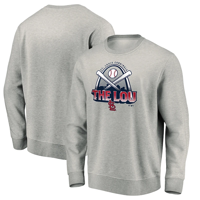 Men's Gray St. Louis Cardinals Heater Pullover Sweatshirt