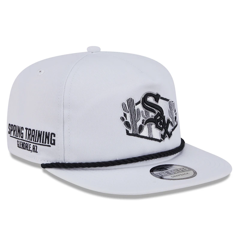 Men's New Era White Chicago White Sox 2025 Spring Training Palm Golfer Snapback Hat